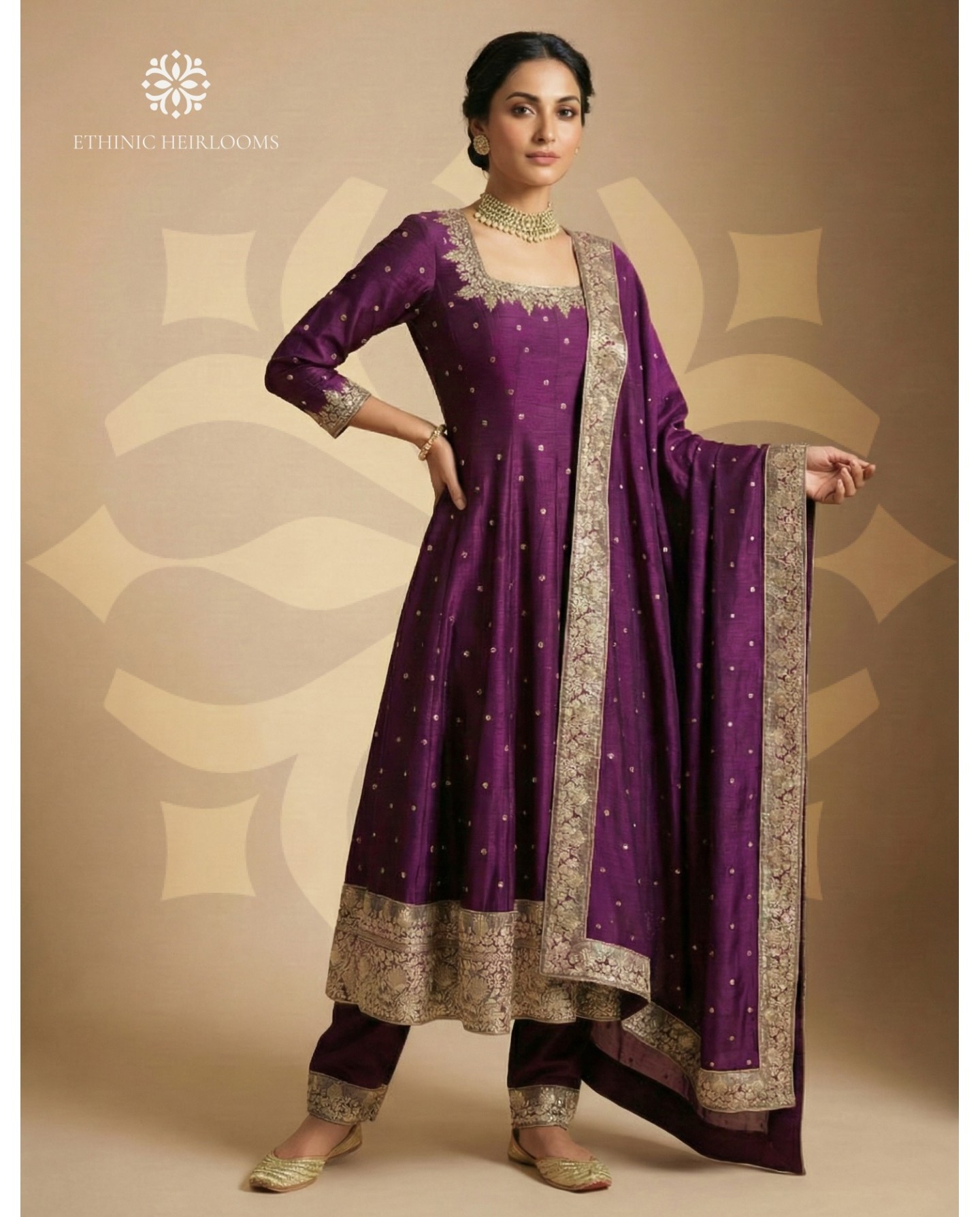Plum kurta set