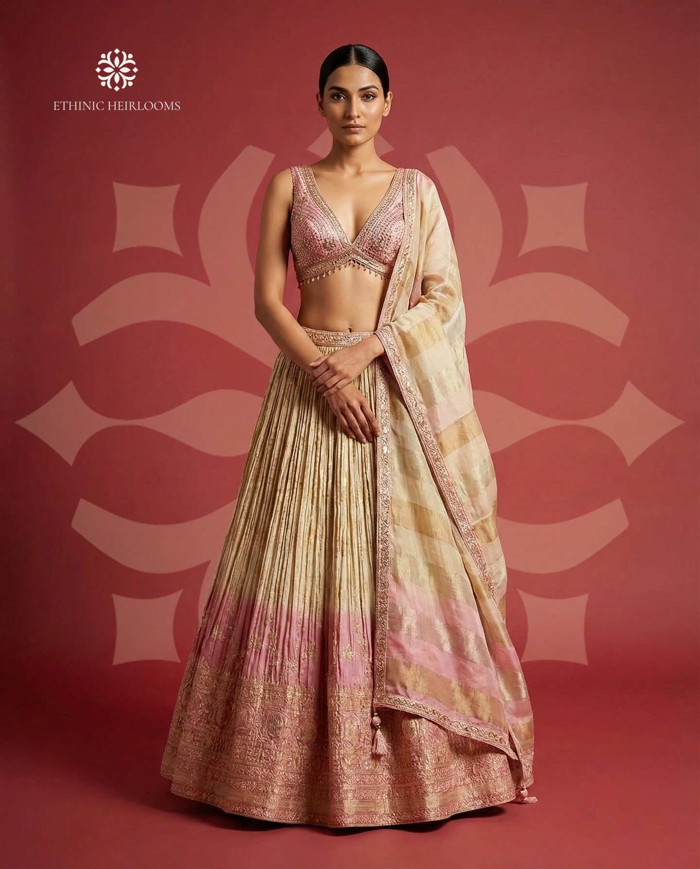rose+gold sparkle Lehenga