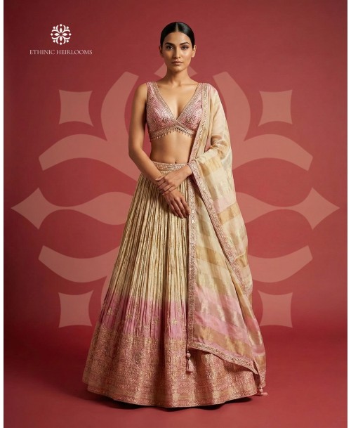 rose+gold sparkle Lehenga