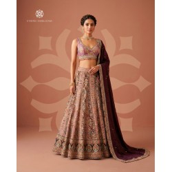 lehenga in rich wine
